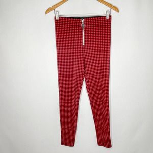 ZARA | Red & Black Checkered Skinny Pants